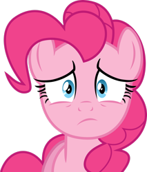 Size: 2262x2652 | Tagged: safe, artist:emedina13, derpibooru import, pinkie pie, earth pony, pony, baby cakes, female, simple background, solo, transparent background, uh oh, vector