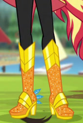 Size: 443x652 | Tagged: safe, derpibooru import, screencap, sunset shimmer, equestria girls, legend of everfree, boots, crystal guardian, high heel boots, legs, pictures of legs, shoes