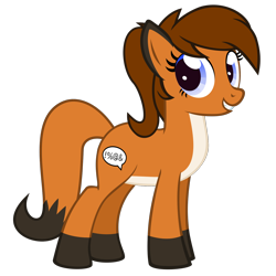 Size: 1500x1500 | Tagged: safe, artist:the smiling pony, derpibooru import, oc, oc only, oc:sunnyside, earth pony, fox, fox pony, hybrid, original species, pony, .svg available, 2022 community collab, derpibooru community collaboration, female, looking at you, mare, ponytail, simple background, smiling, solo, svg, transparent background, vector