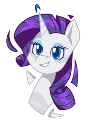 Size: 788x1035 | Tagged: safe, artist:imaplatypus, derpibooru import, rarity, pony, unicorn, bust, colored pupils, female, looking at you, mare, portrait, simple background, smiling, solo, white background