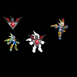 Size: 1024x1024 | Tagged: safe, derpibooru import, robot, alicorn amulet, copy x, megaman, megaman zero, pixel art, reploid, sprite