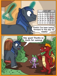 Size: 768x1024 | Tagged: safe, artist:stagemanager6, garble, spike, oc, dragon, pony, unicorn, comic