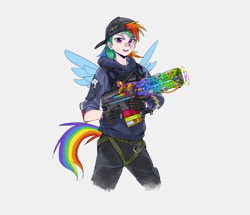 Size: 1529x1314 | Tagged: safe, artist:nega sw, derpibooru import, rainbow dash, human, humanized, tail, tailed humanization, winged humanization, wings