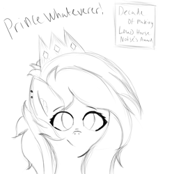 Size: 5000x5000 | Tagged: safe, artist:houndy, derpibooru import, oc, oc:prince whateverer, pegasus, long mane, sketch