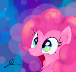 Size: 840x800 | Tagged: dead source, safe, artist:crimson-pegasus-7, derpibooru import, pinkie pie, pony, bust, female, mare, open mouth, open smile, portrait, smiling, solo