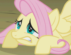 Size: 500x384 | Tagged: safe, derpibooru import, screencap, fluttershy, pegasus, dragonshy, season 1, animated, cropped, face down ass up, folded wings, gif, gritted teeth, invisible stallion, loop, out of context, solo, teeth, wings