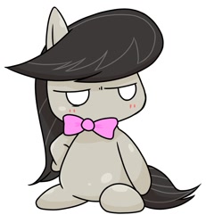 Size: 1111x1201 | Tagged: safe, artist:batipin, derpibooru import, octavia melody, earth pony, pony, chibi, female, mare, simple background, unamused, white background