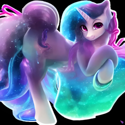 Size: 1024x1024 | Tagged: safe, derpibooru import, generator:purplesmart.ai, generator:stable diffusion, machine learning generated, colorful, female, mare, slime, space