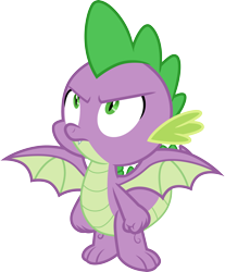 Size: 3000x3619 | Tagged: safe, artist:cloudyglow, derpibooru import, spike, dragon, molt down, .ai available, male, simple background, solo, transparent background, vector, winged spike, wings