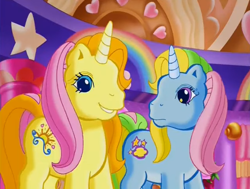 Size: 636x480 | Tagged: safe, derpibooru import, screencap, brights brightly, whistle wishes, pony, unicorn, g3, the runaway rainbow, duo, female, mare