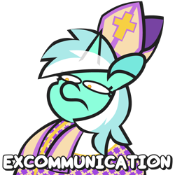 Size: 3816x3812 | Tagged: safe, artist:threetwotwo32232, derpibooru import, lyra heartstrings, unicorn, female, mare, pope, simple background, solo, transparent background