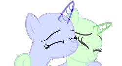 Size: 1487x814 | Tagged: safe, artist:lilith1light, derpibooru import, oc, oc only, alicorn, pony, alicorn oc, bald, base, duo, eyelashes, eyes closed, female, horn, mare, side hug, simple background, smiling, transparent background, wings