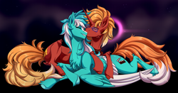 Size: 4167x2191 | Tagged: safe, artist:1an1, derpibooru import, oc, oc only, pegasus, pony, unicorn