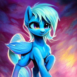 Size: 512x512 | Tagged: safe, derpibooru import, machine learning generated, pegasus, pony, raised hoof, raised leg, random pony, solo