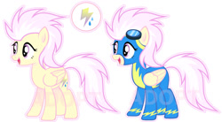 Size: 1280x708 | Tagged: safe, artist:vi45, derpibooru import, oc, pegasus, pony, clothes, female, mare, simple background, solo, uniform, watermark, white background, wonderbolts uniform