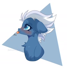 Size: 1554x1654 | Tagged: safe, artist:belkaart0w0, derpibooru import, night glider, pegasus, pony, :p, blushing, chest fluff, cute, female, glideabetes, mare, open mouth, solo, tongue, tongue out