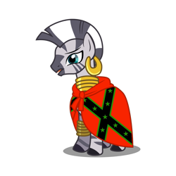 Size: 1000x1000 | Tagged: safe, zecora, zebra, confederate flag, nusouth, simple background, transparent background, unknown artist