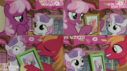 Size: 4400x2475 | Tagged: safe, derpibooru import, edit, edited screencap, editor:quoterific, screencap, big macintosh, cheerilee, sweetie belle, hearts and hooves day (episode)