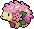 Size: 34x29 | Tagged: safe, derpibooru exclusive, derpibooru import, fluttershy, flower, mlp fim's twelfth anniversary, mythical pokémon, palette swap, pokémon, recolor, shaymin, simple background, small resolution, solo, transparent background