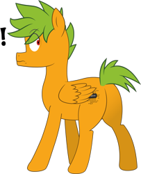 Size: 2131x2620 | Tagged: safe, artist:jamextreme140, derpibooru import, oc, oc only, oc:galder rust, pegasus, pony, adobe illustrator, butt, original art, plot, simple background, solo, surprised, transparent background, unaware