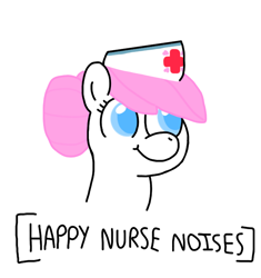 Size: 670x712 | Tagged: safe, derpibooru import, nurse redheart, earth pony, descriptive noise, happy, no pupils, simple background, smiling, white background