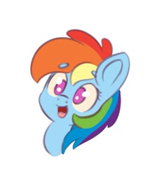 Size: 472x527 | Tagged: safe, artist:yelowcrom, derpibooru import, rainbow dash, pegasus, pony, bust, cute, dashabetes, female, mare, simple background, solo, white background