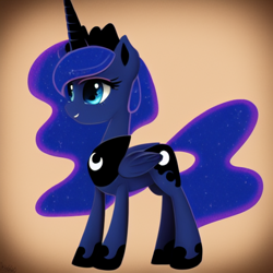 Size: 1024x1024 | Tagged: safe, derpibooru import, generator:purplesmart.ai, generator:stable diffusion, machine learning generated, princess luna, alicorn, pony, crown, cute, female, jewelry, lunabetes, mare, regalia, solo