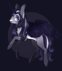 Size: 880x1014 | Tagged: safe, artist:sararini, derpibooru import, oc, oc only, alicorn, pony, alicorn oc, horn, solo, wings