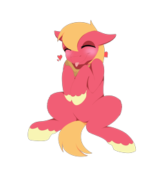 Size: 9000x9700 | Tagged: safe, artist:ginnythequeen, derpibooru import, big macintosh, earth pony, pony, g4, :p, blushing, colored hooves, cute, ears, eyes closed, floppy ears, happy, heart, macabetes, male, mlem, raspberry, silly, simple background, sitting, smiling, solo, stallion, tongue, tongue out, transparent background, unshorn fetlocks