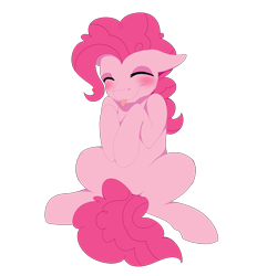 Size: 9000x9700 | Tagged: safe, artist:ginnythequeen, derpibooru import, pinkie pie, earth pony, g4, :p, blushing, eyes closed, simple background, sitting, solo, tongue, tongue out, transparent background