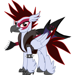 Size: 2296x2393 | Tagged: safe, artist:shadymeadow, derpibooru import, oc, oc:dark uproar, hippogriff, male, simple background, solo, transparent background