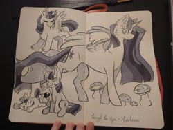 Size: 4000x3000 | Tagged: safe, artist:cutepencilcase, derpibooru import, princess twilight 2.0, twilight sparkle, twilight sparkle (alicorn), unicorn twilight, alicorn, pony, unicorn, the last problem, older, older twilight, self paradox, self ponidox, solo, traditional art