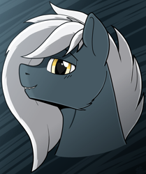 Size: 1617x1931 | Tagged: safe, artist:sefastpone, derpibooru import, oc, oc only, oc:tempest streamrider, pony, abstract background, bust, digital art, lip bite, looking at you, male, portrait, raffle prize, stallion