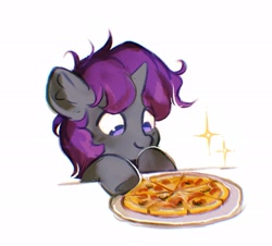 Size: 2048x1852 | Tagged: safe, artist:dearmary, derpibooru import, part of a set, oc, oc only, pony, unicorn, commission, food, pizza, simple background, solo, white background, ych result