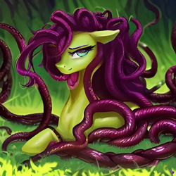 Size: 1024x1024 | Tagged: safe, derpibooru import, generator:purplesmart.ai, generator:stable diffusion, machine learning generated, gorgon, medusa, original species, snake, snake pony, female, mare, solo