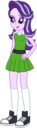 Size: 2415x8290 | Tagged: safe, artist:emeraldblast63, derpibooru import, starlight glimmer, equestria girls, buttercup (powerpuff girls), clothes, converse, cosplay, costume, dress, female, open mouth, shoes, simple background, sleeveless, solo, the powerpuff girls, transparent background