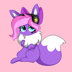 Size: 3730x3741 | Tagged: safe, artist:kittyrosie, derpibooru import, oc, oc:lillybit, adorkable, bow, cute, dork, eevee, gaming headset, headphones, headset, microphone, pokefied, pokémon, ribbon