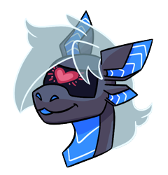 Size: 600x626 | Tagged: safe, artist:hiddenfaithy, derpibooru import, oc, oc only, oc:amika, original species, plane pony, pony, robot, robot pony, :p, bust, commission, cyber pony, heart, heart eyes, plane, simple background, tongue, tongue out, translucent mane, transparent background, wingding eyes