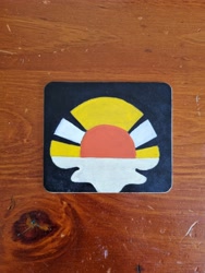 Size: 3024x4032 | Tagged: safe, artist:magicnova, derpibooru exclusive, derpibooru import, luster dawn, acrylic painting, coaster, craft, cutie mark, irl, no pony, photo, traditional art, woodwork