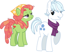 Size: 1079x852 | Tagged: safe, artist:angeli98ca, artist:oatscene, artist:parclytaxel, derpibooru import, edit, double diamond, tree hugger, earth pony, pony, make new friends but keep discord, .svg available, bandana, clothes, crack shipping, duo, female, lidded eyes, male, mare, raised hoof, raised leg, scarf, shipping, simple background, stallion, straight, transparent background, treediamond, vector, vector edit