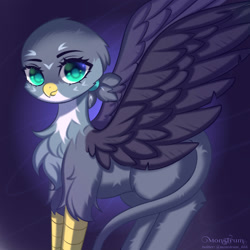 Size: 3000x3000 | Tagged: safe, artist:monstrum, derpibooru import, gabby, griffon, cute, female, looking at you, solo, wings