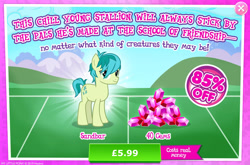 Size: 1961x1291 | Tagged: safe, derpibooru import, sandbar, earth pony, pony, advertisement, costs real money, english, gameloft, gem, green coat, green fur, green mane, green pony, green tail, male, mountain, numbers, official, sale, solo, solo focus, stallion, tail, teenager, text