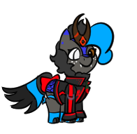 Size: 196x191 | Tagged: safe, artist:gray star, derpibooru import, oc, oc only, oc:heccin pepperino, kirin, pony, bow, clothes, cute, fangs, female, freckles, jacket, kirin oc, simple background, solo, tail, tail bow, tiny, tiny ponies, transparent background