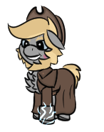 Size: 146x186 | Tagged: safe, artist:gray star, derpibooru import, oc, oc only, oc:thunder punch, earth pony, pony, fallout equestria, clothes, cowboy hat, cute, earth pony oc, fallout equestria:all things unequal (pathfinder), hat, male, scar, simple background, solo, stallion, tail, tiny, tiny ponies, transparent background