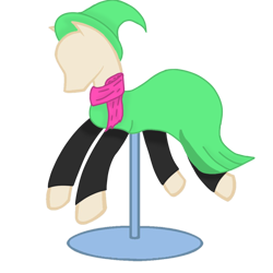 Size: 1000x1000 | Tagged: safe, artist:fluttershy_mop, derpibooru import, pony, clothes, deltarune, dress, mannequin, pony town, ralsei, scarf, simple background, socks, theyellowfeather