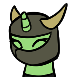 Size: 254x250 | Tagged: safe, artist:neuro, derpibooru import, oc, oc only, oc:anon filly, pony, unicorn, bust, eyes closed, female, filly, foal, helmet, runescape, simple background, solo, transparent background