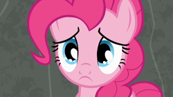 Size: 1920x1080 | Tagged: safe, derpibooru import, screencap, pinkie pie, earth pony, pony, rock solid friendship, season 7, 1080p, cute, diapinkes, female, frown, looking at you, mare, puppy dog eyes, sad, sadorable, solo