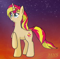 Size: 1188x1176 | Tagged: safe, artist:mesuyoru, derpibooru import, sunset shimmer, pony, unicorn, female, solo