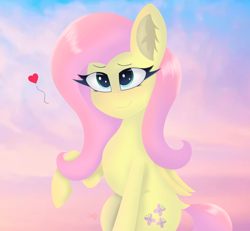 Size: 4000x3700 | Tagged: safe, artist:gaffyy, derpibooru import, fluttershy, pegasus, pony, blushing, female, heart, smiling, solo