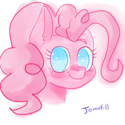 Size: 2048x2048 | Tagged: safe, artist:jomok0, pinkie pie, bust, portrait, simple background, sketch